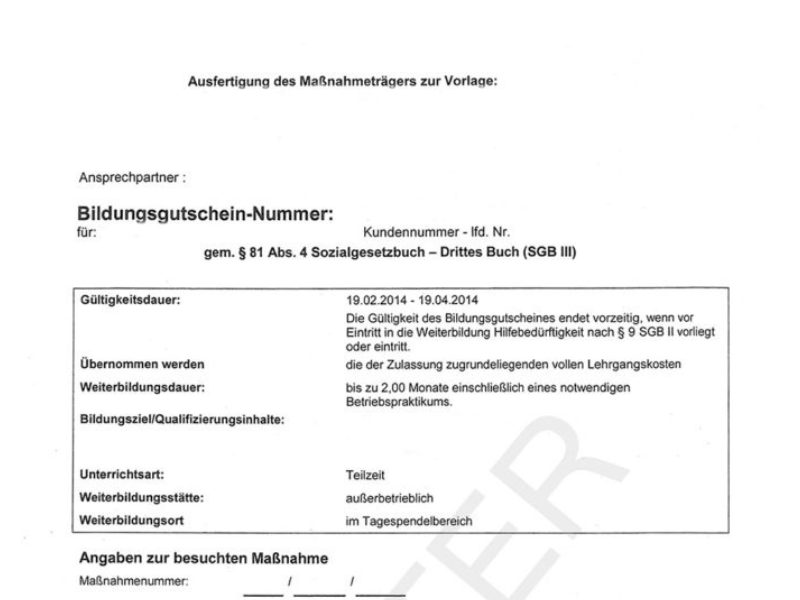 Bildungsgutschein